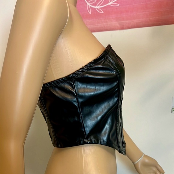 Faux leather tube top - Picture 3 of 8